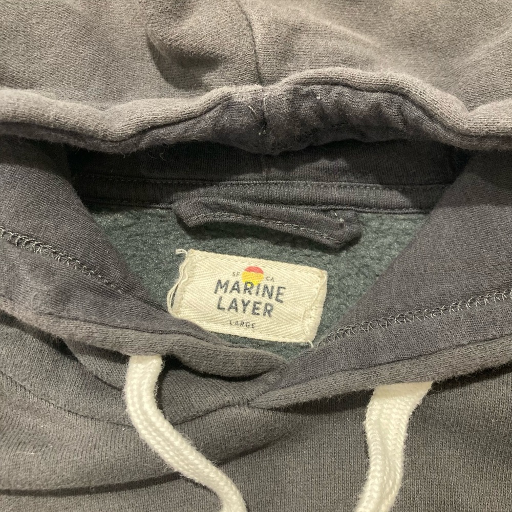 Grateful Dead Marine Layer Double Sided Embr Hoodie with Drawstrings RIP Weir - Picture 4 of 4